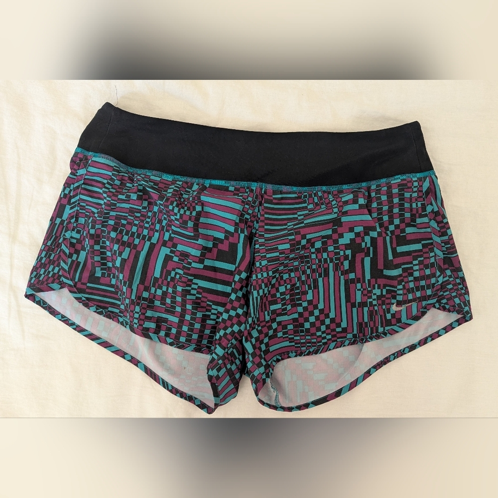 Women's Printed Sleep Shorts - Black, Teal & Plum